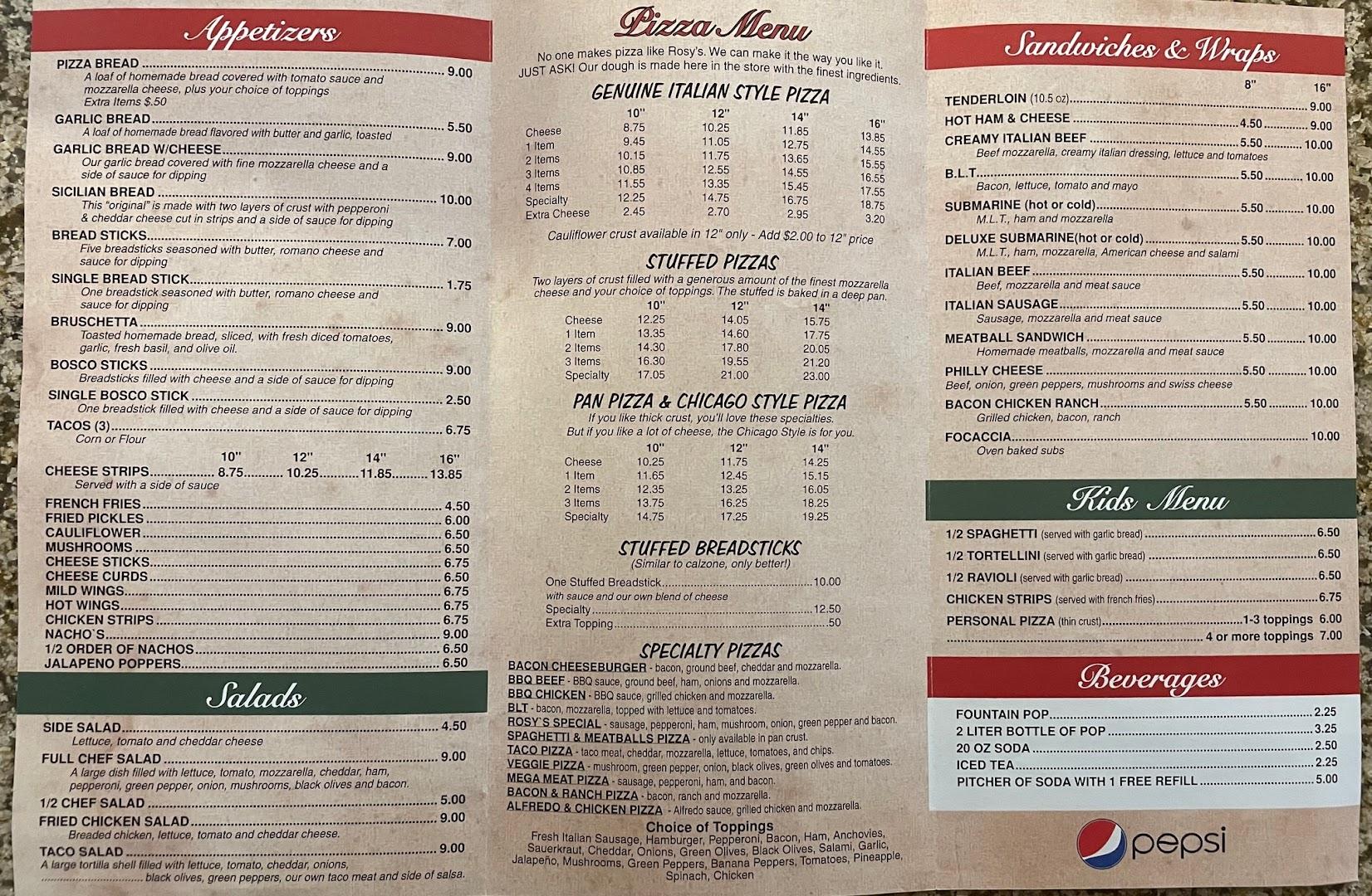 Rosy's Pizza
