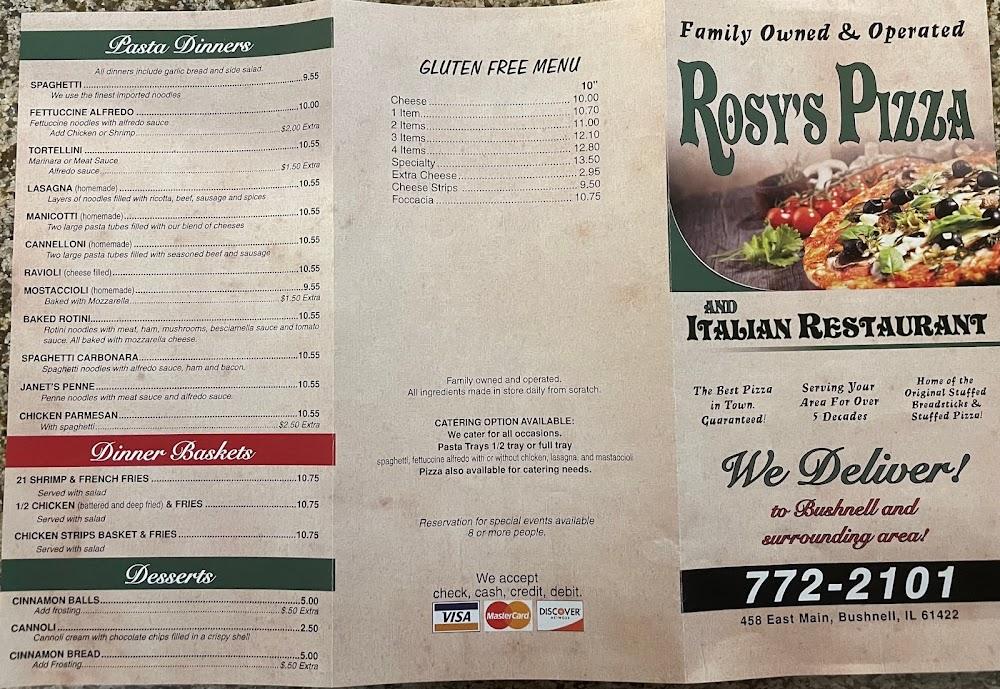 Rosy's Pizza Menu image 2